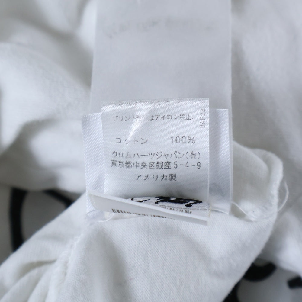 CHROME HEARTS(クロムハーツ) CH T-SHRT 袖ロゴプリント クルーネック 長袖Tシャツ ホワイト