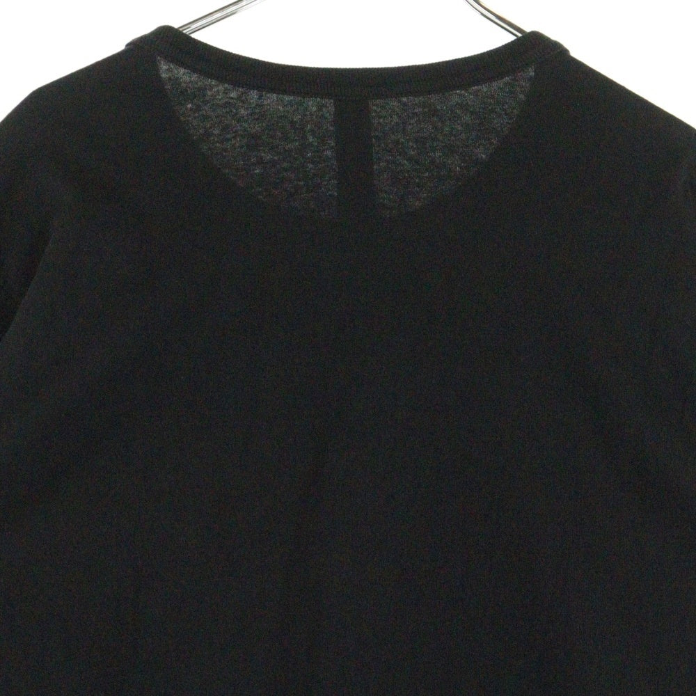CHROME HEARTS(クロムハーツ) YNOT L/S TEE フロントロゴ刺繍 袖CHクロス刺繍 クルーネック 長袖Tシャツ ブラック