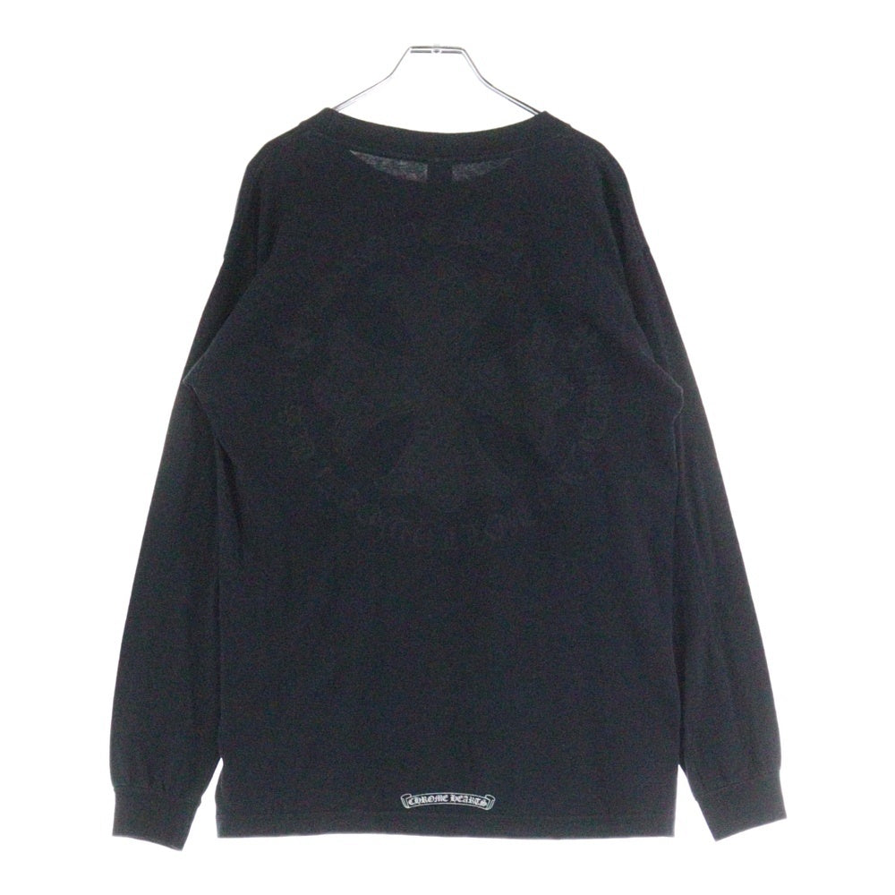 CHROME HEARTS(クロムハーツ) CH PLUS フロントCHプラスプリント クルーネック 長袖Tシャツ ブラック