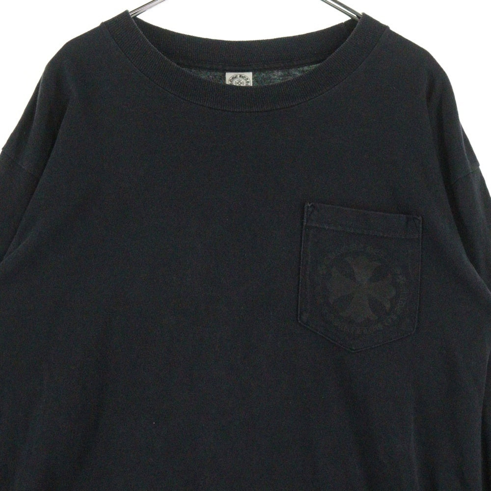 CHROME HEARTS(クロムハーツ) CH PLUS フロントCHプラスプリント クルーネック 長袖Tシャツ ブラック