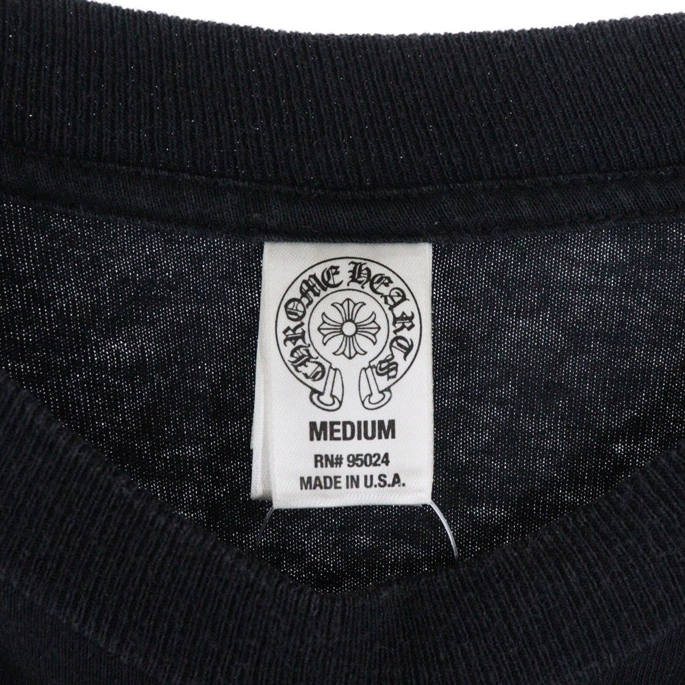 CHROME HEARTS(クロムハーツ) CH PLUS フロントCHプラスプリント クルーネック 長袖Tシャツ ブラック