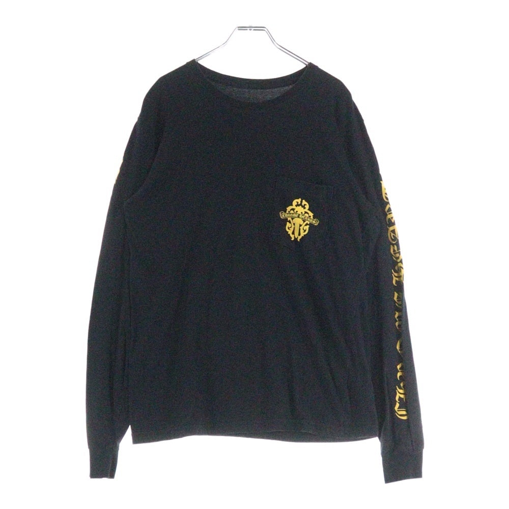 CHROME HEARTS(クロムハーツ) Dagger L/S Tee フロントヴァインダガープリント クルーネック 長袖Tシャツ ブラック