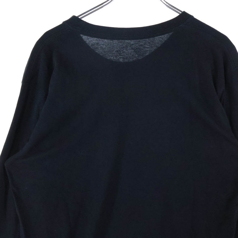 CHROME HEARTS(クロムハーツ) CH TEE 袖CHプラス総柄プリント クルーネック 長袖Tシャツ ブラック