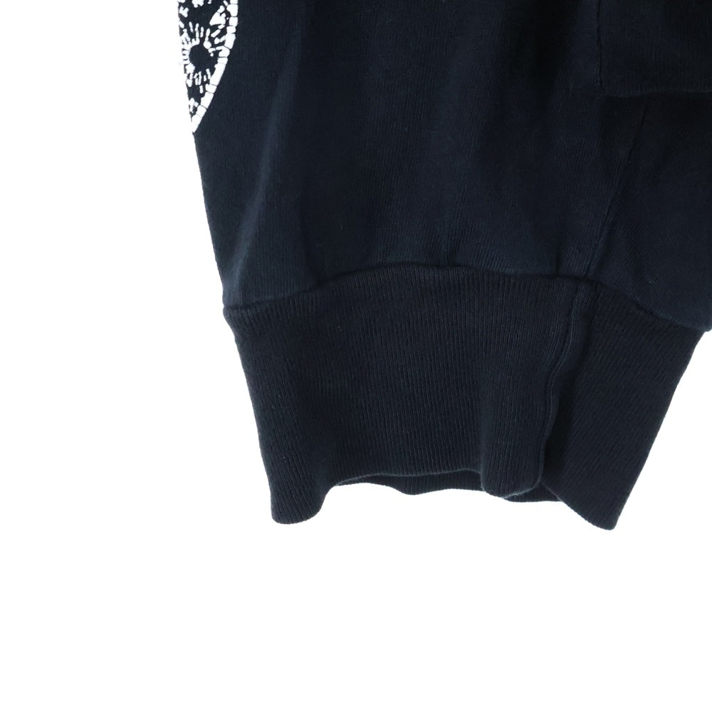 CHROME HEARTS(クロムハーツ) CH TEE 袖CHプラス総柄プリント クルーネック 長袖Tシャツ ブラック