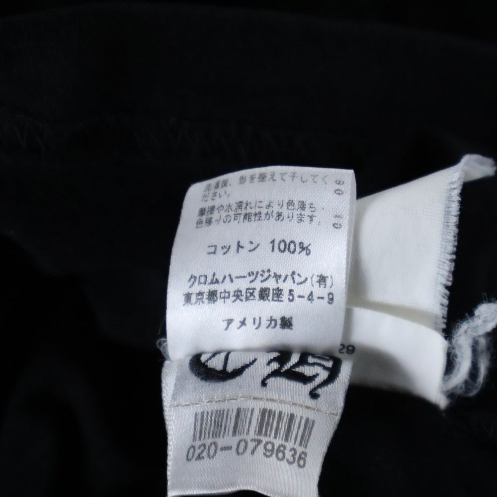 CHROME HEARTS(クロムハーツ) CH TEE 袖CHプラス総柄プリント クルーネック 長袖Tシャツ ブラック