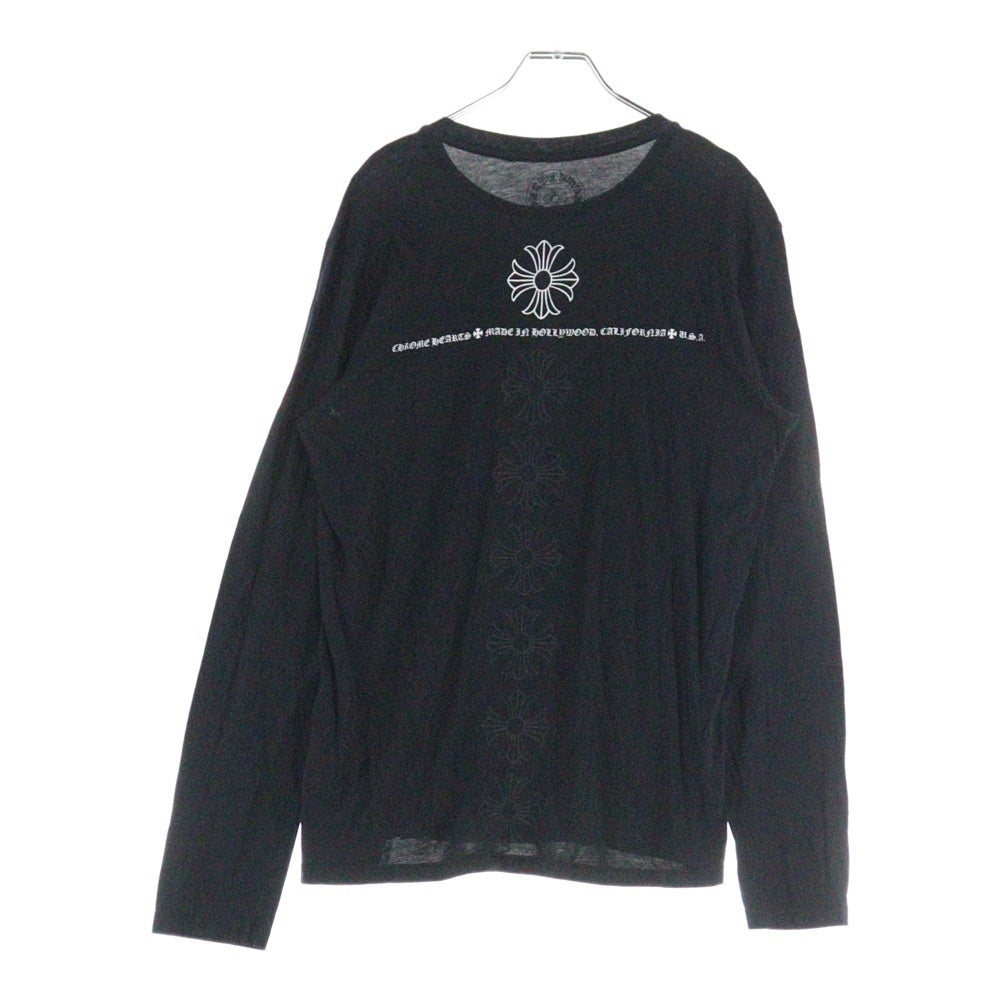 CHROME HEARTS(クロムハーツ) CH PLUS バックCHプラス クルーネック 長袖Tシャツ ブラック