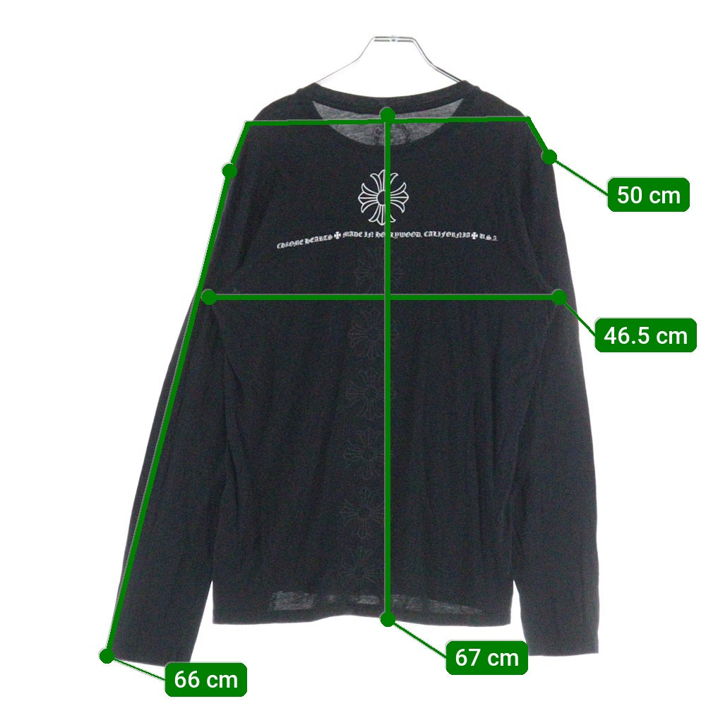 CHROME HEARTS(クロムハーツ) CH PLUS バックCHプラス クルーネック 長袖Tシャツ ブラック