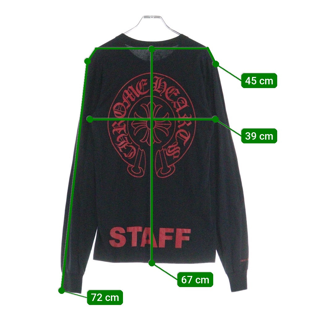 CHROME HEARTS(クロムハーツ) CH L/S 1 STAFF限定ホースシュープリント長袖カットソー ブラック