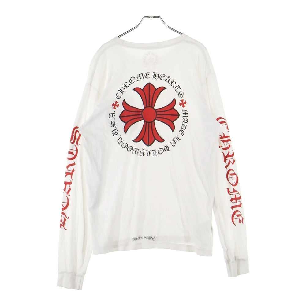 CHROME HEARTS(クロムハーツ) CH PLUS フロントCHプラスプリント クルーネック 長袖Tシャツ ホワイト