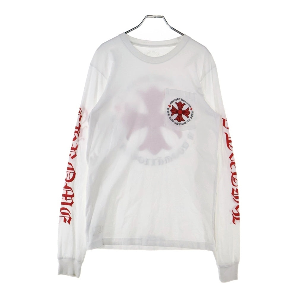 CHROME HEARTS(クロムハーツ) CH PLUS フロントCHプラスプリント クルーネック 長袖Tシャツ ホワイト