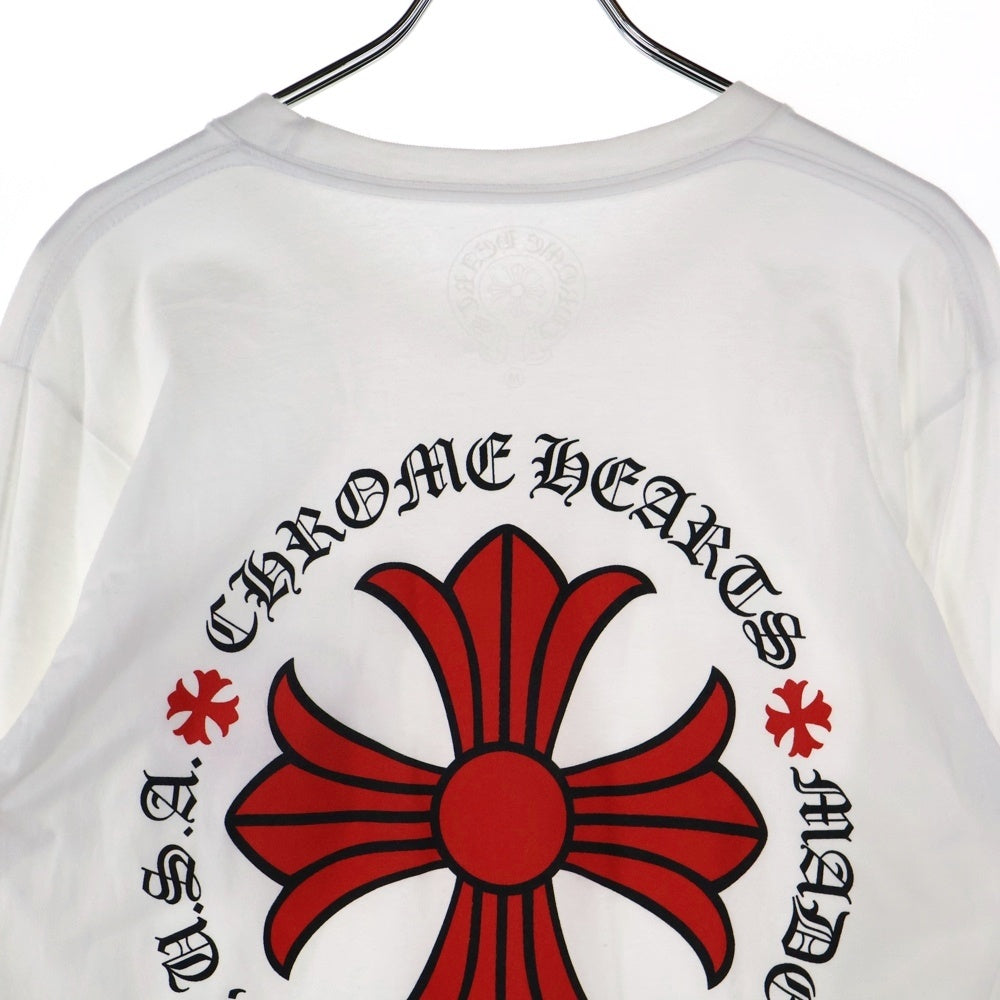 CHROME HEARTS(クロムハーツ) CH PLUS フロントCHプラスプリント クルーネック 長袖Tシャツ ホワイト