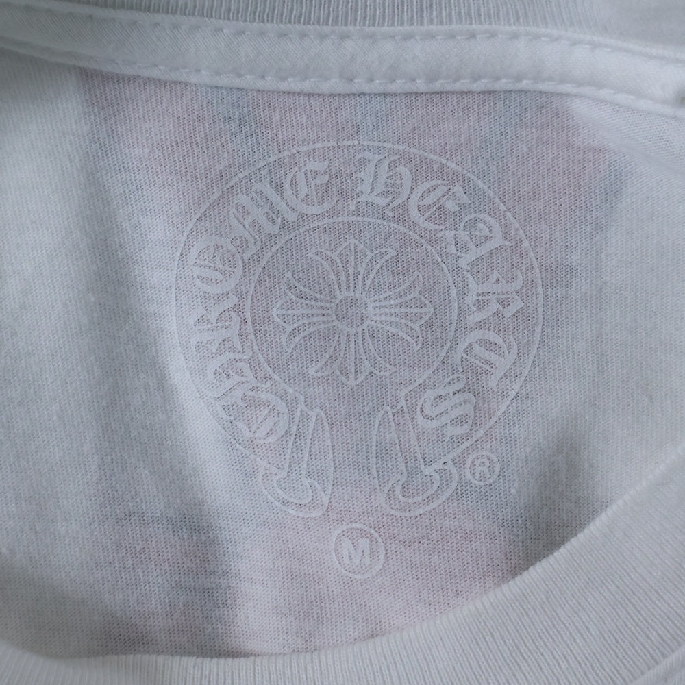 CHROME HEARTS(クロムハーツ) CH PLUS フロントCHプラスプリント クルーネック 長袖Tシャツ ホワイト