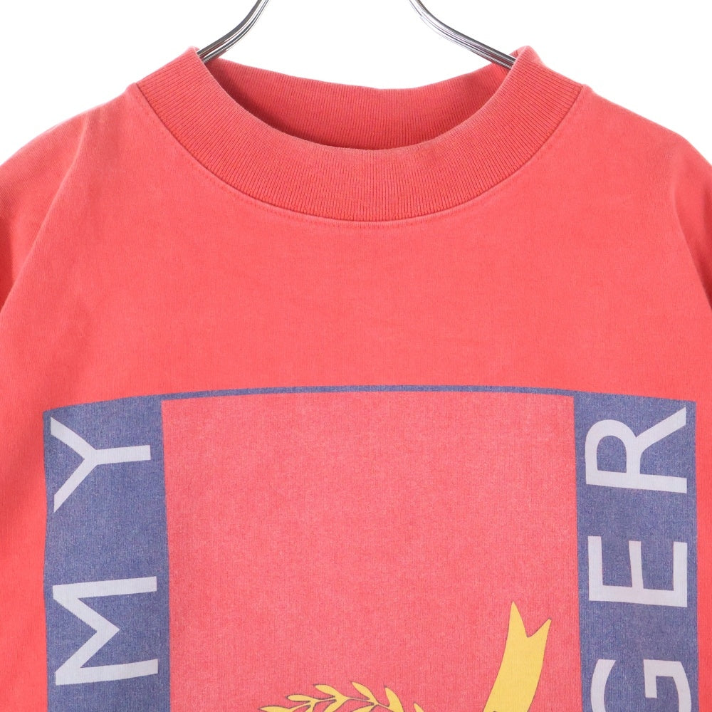 VETEMENTS(ヴェトモン) 18SS ×Tommy Hilfiger トミーヒルフィガー フロントプリント ロングスリーブカットソー 長袖Tシャツ レッド