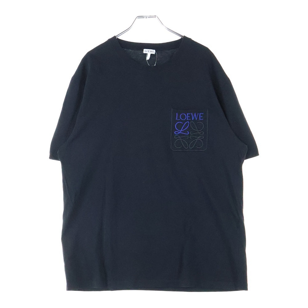 LOEWE(ロエベ) ANAGRAM POCKET T-SHIRT アナグラム ポケット刺繍 Tシャツ 半袖カットソー ブラック