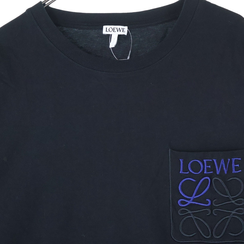 LOEWE(ロエベ) ANAGRAM POCKET T-SHIRT アナグラム ポケット刺繍 Tシャツ 半袖カットソー ブラック