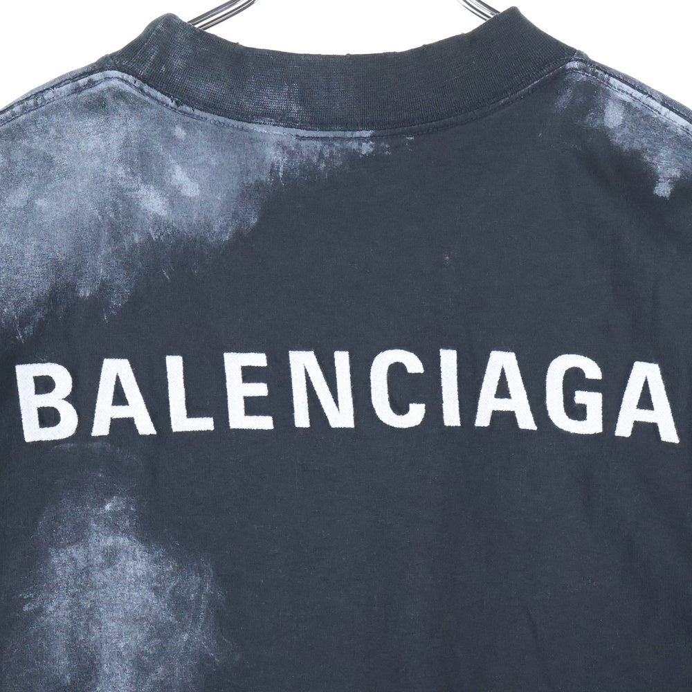 BALENCIAGA(バレンシアガ) Medium Fit T-Shirt ミディアム フィット Tシャツ 半袖カットソー ダメージ加工 ブラック