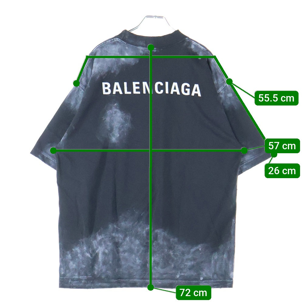 BALENCIAGA(バレンシアガ) Medium Fit T-Shirt ミディアム フィット Tシャツ 半袖カットソー ダメージ加工 ブラック