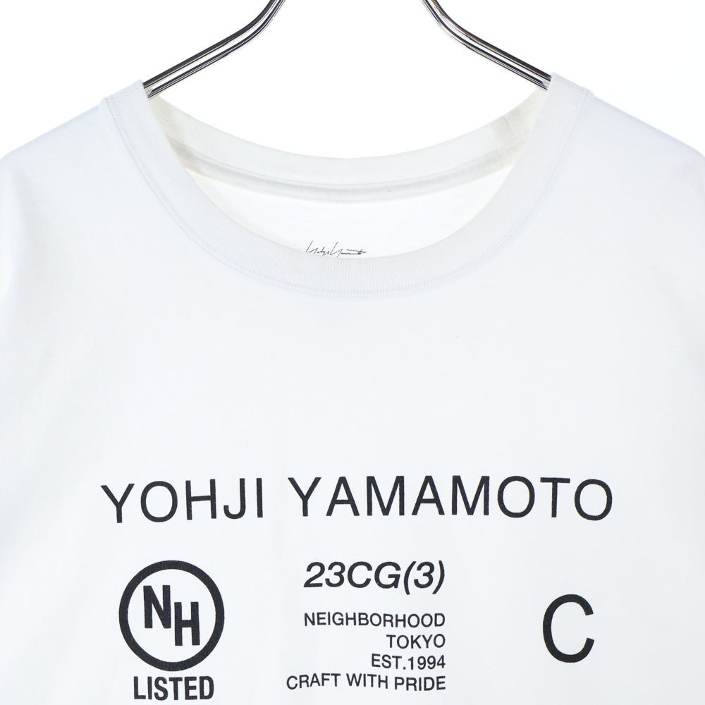 Yohji Yamamoto(ヨウジヤマモト) 23SS xNEIGHBORHOOD YN CREW NECK LS プリント 長袖カットソー ホワイト HZ-T63-288