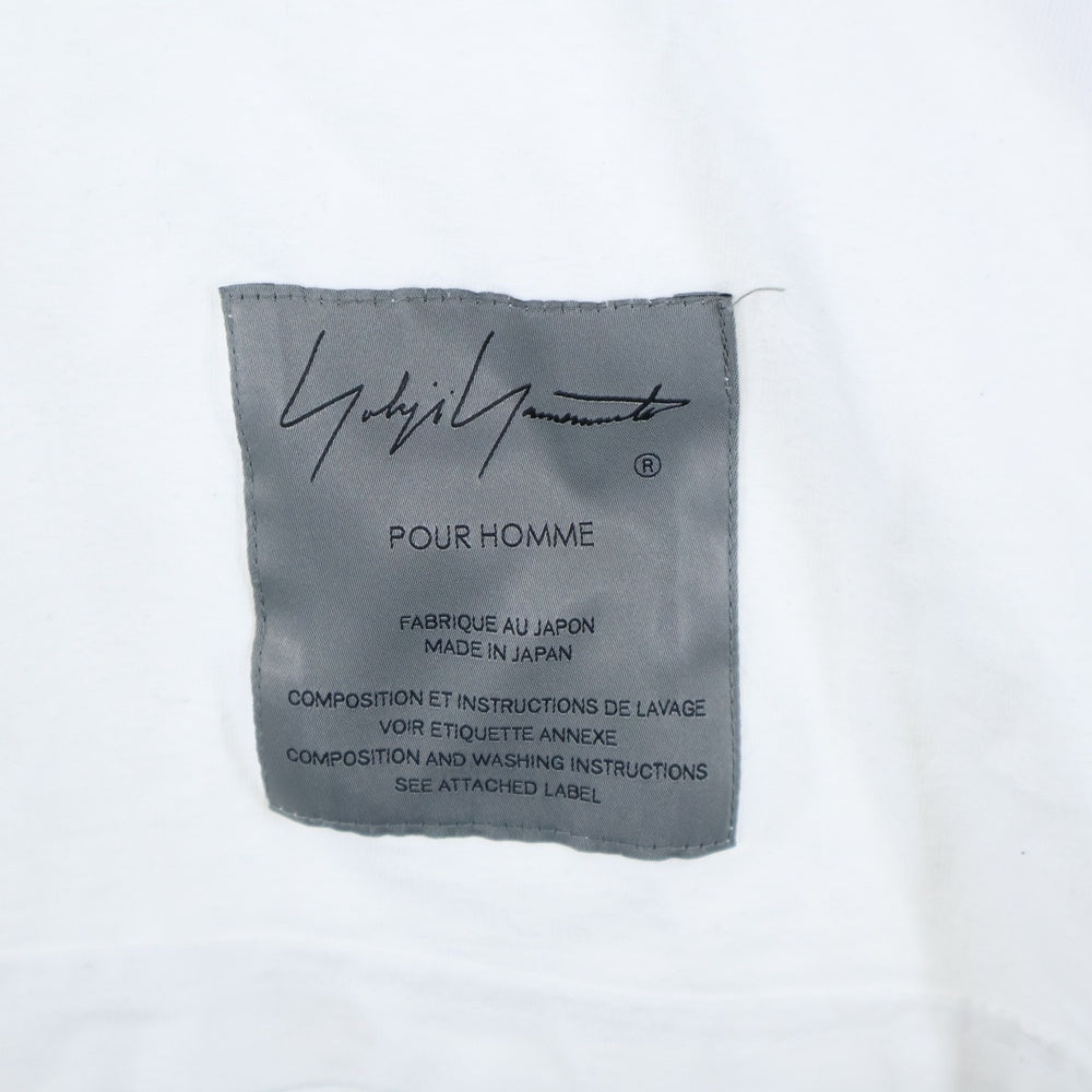 Yohji Yamamoto(ヨウジヤマモト) 23SS xNEIGHBORHOOD YN CREW NECK LS プリント 長袖カットソー ホワイト HZ-T63-288