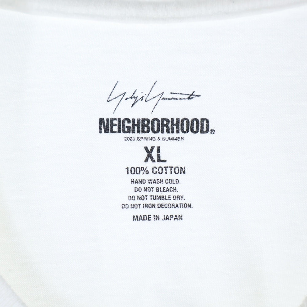 Yohji Yamamoto(ヨウジヤマモト) 23SS xNEIGHBORHOOD YN CREW NECK LS プリント 長袖カットソー ホワイト HZ-T63-288