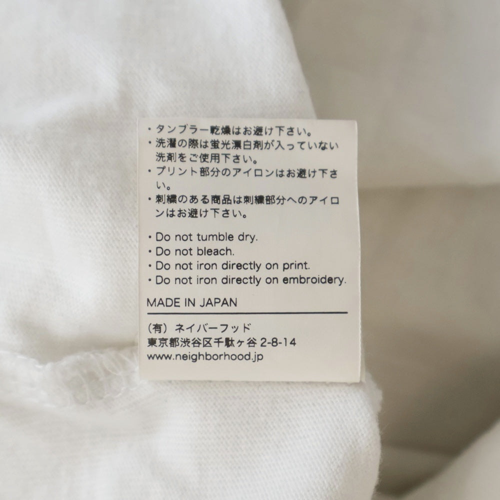 Yohji Yamamoto(ヨウジヤマモト) 23SS xNEIGHBORHOOD YN CREW NECK LS プリント 長袖カットソー ホワイト HZ-T63-288