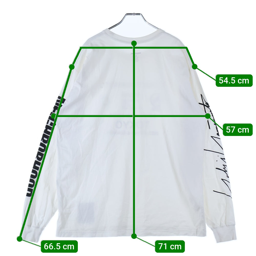 Yohji Yamamoto(ヨウジヤマモト) 23SS xNEIGHBORHOOD YN CREW NECK LS プリント 長袖カットソー ホワイト HZ-T63-288