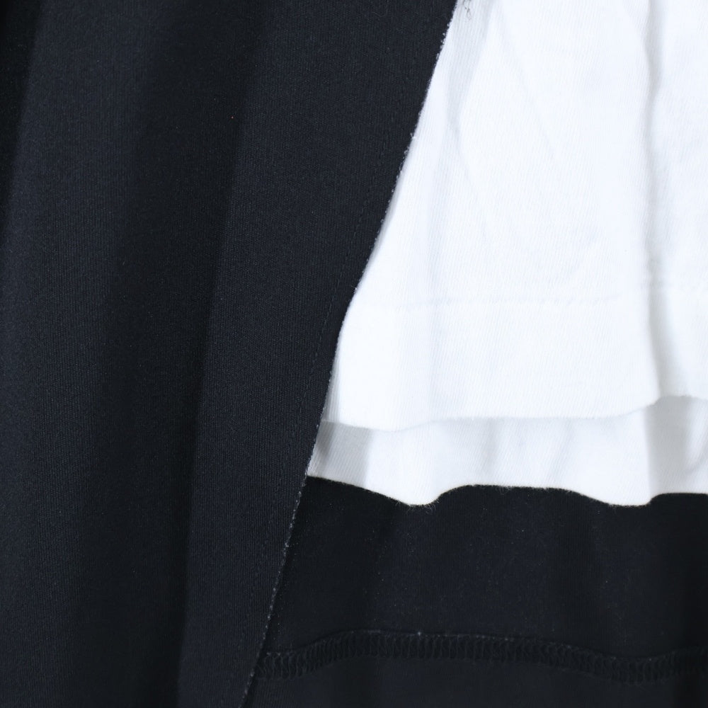 COMME des GARCONS HOMME PLUS(コムデギャルソンオムプリュス) 24AW 2枚仕立て レイヤード Tシャツ 半袖カットソー ブラック/ホワイト PN-T014