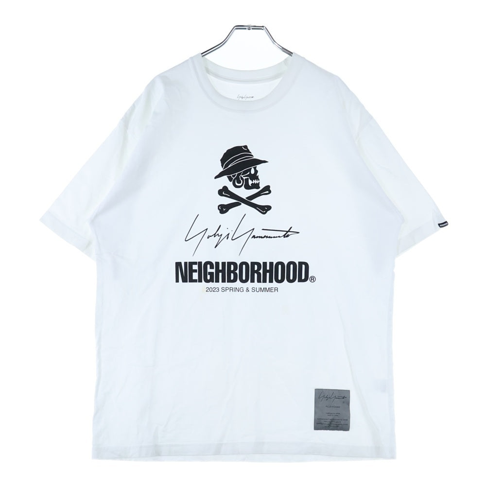 Yohji Yamamoto(ヨウジヤマモト) 23SS ×NEIGHBORHOOD YN.CREWNECK SS-2 TEE ネイバーフッド クルーネックTシャツ 半袖カットソー ホワイト HZ-T62-287
