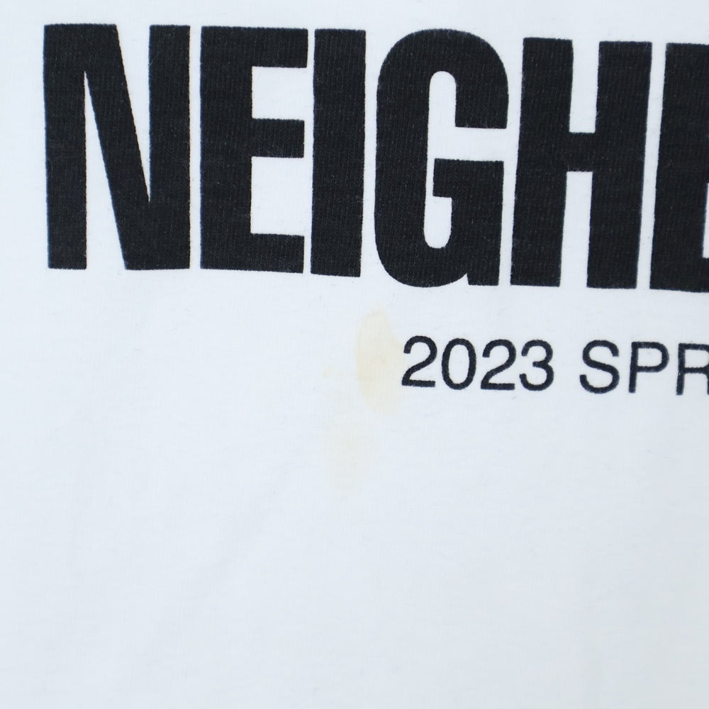 Yohji Yamamoto(ヨウジヤマモト) 23SS ×NEIGHBORHOOD YN.CREWNECK SS-2 TEE ネイバーフッド クルーネックTシャツ 半袖カットソー ホワイト HZ-T62-287