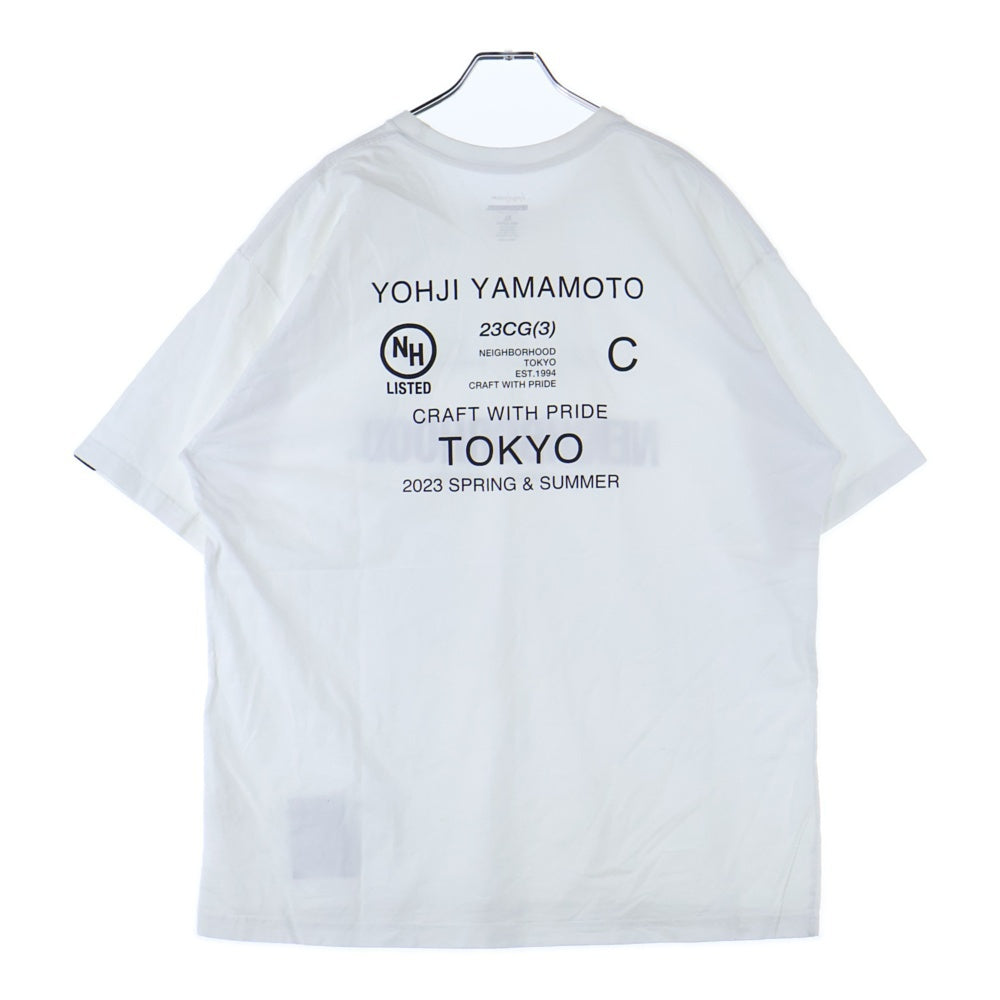 Yohji Yamamoto(ヨウジヤマモト) 23SS ×NEIGHBORHOOD Front Logo S/S ネイバーフッド 半袖Tシャツ ホワイト HZ-T61-286