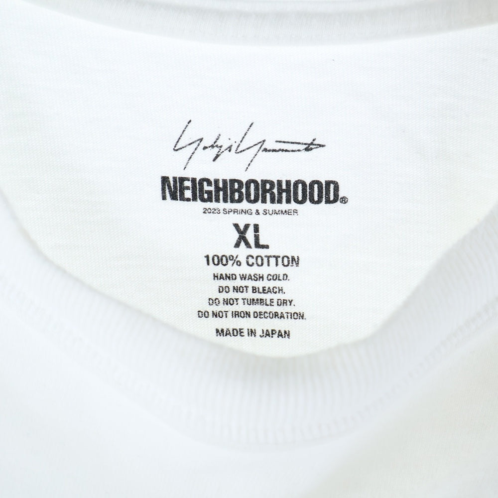 Yohji Yamamoto(ヨウジヤマモト) 23SS ×NEIGHBORHOOD Front Logo S/S ネイバーフッド 半袖Tシャツ ホワイト HZ-T61-286