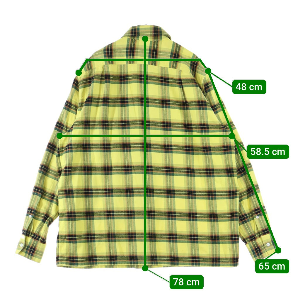 LOEWE(ロエベ) 21AW H526Y05X07 CHECK OVERSIZED SHIRTS チェック ジップアップ オーバーサイズ 長袖シャツ イエロー