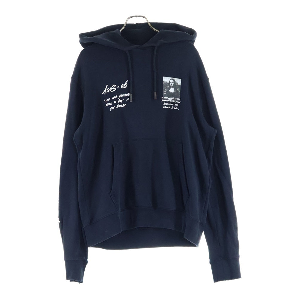 OFF-WHITE(オフホワイト) 19SS フロントモナリザプリント プルオーバーパーカー ブラック OMBB034S19003005