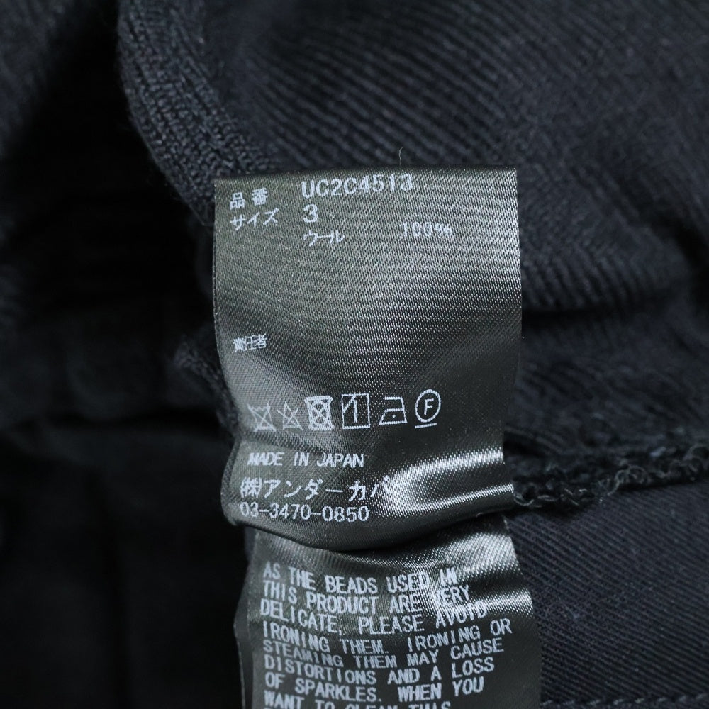 UNDERCOVER(アンダーカバー) 23AW ビーズ装飾 ウールカーゴパンツ ブラック UC2C4513