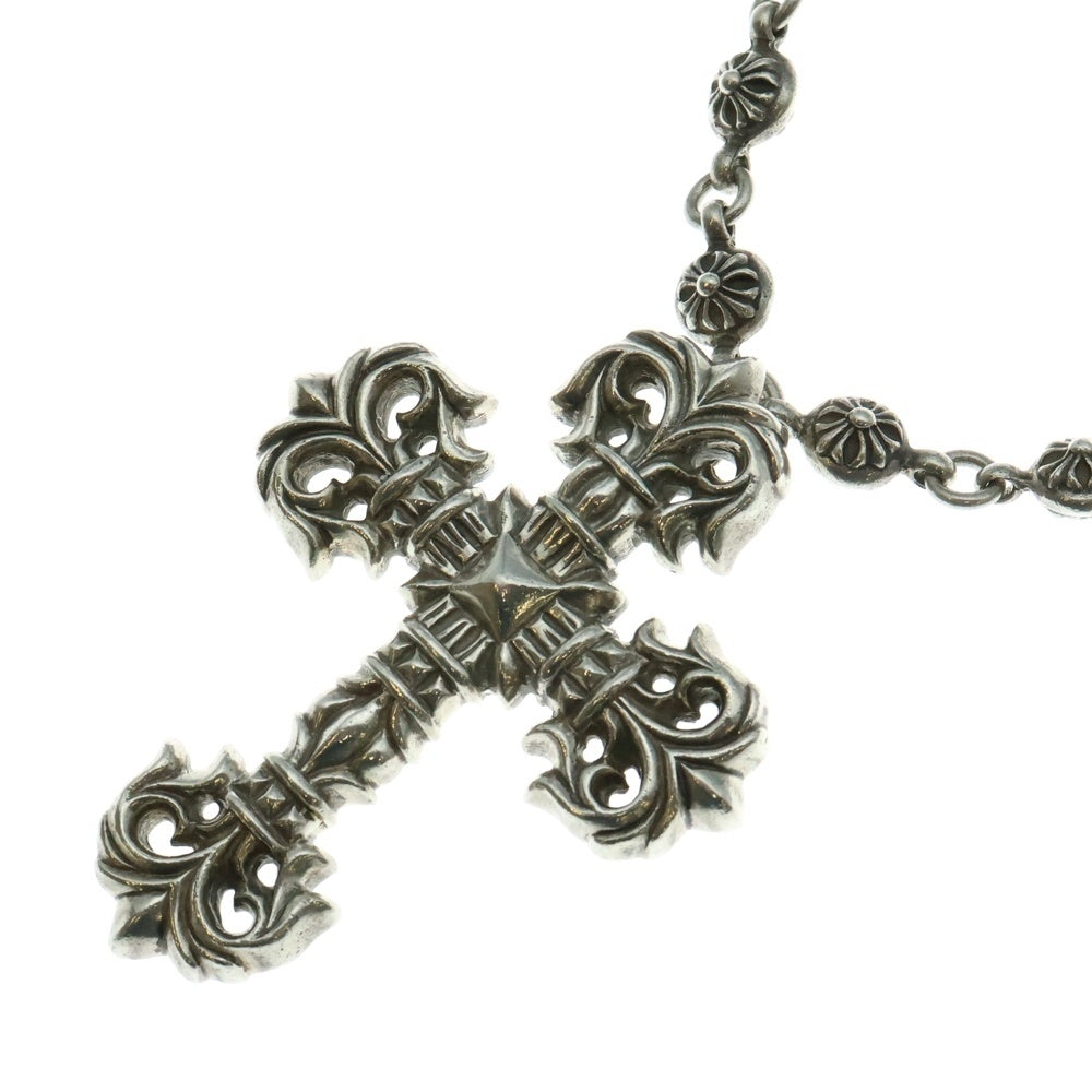CHROME HEARTS(クロムハーツ) #1 CRSBL CHN FILIG CROSS クロスボールチェーンSフィリグリー シルバーネックレス