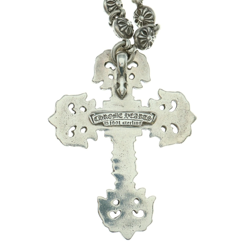 CHROME HEARTS(クロムハーツ) #1 CRSBL CHN FILIG CROSS クロスボールチェーンSフィリグリー シルバーネックレス