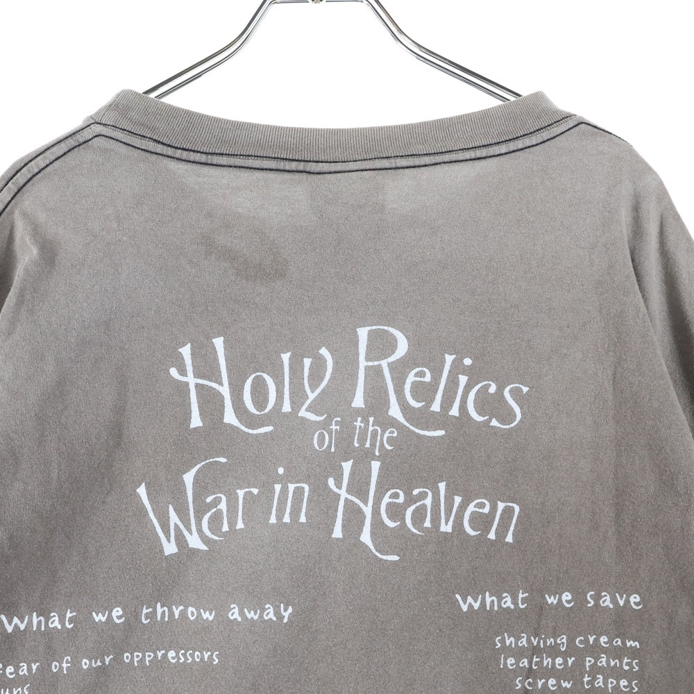 SAINT MICHAEL(セントマイケル) SM-A21-0000-025 AW21 LS TEE_SATAN ヴィンテージ加工ロングスリーブ 長袖Tシャツ カットソー グレー