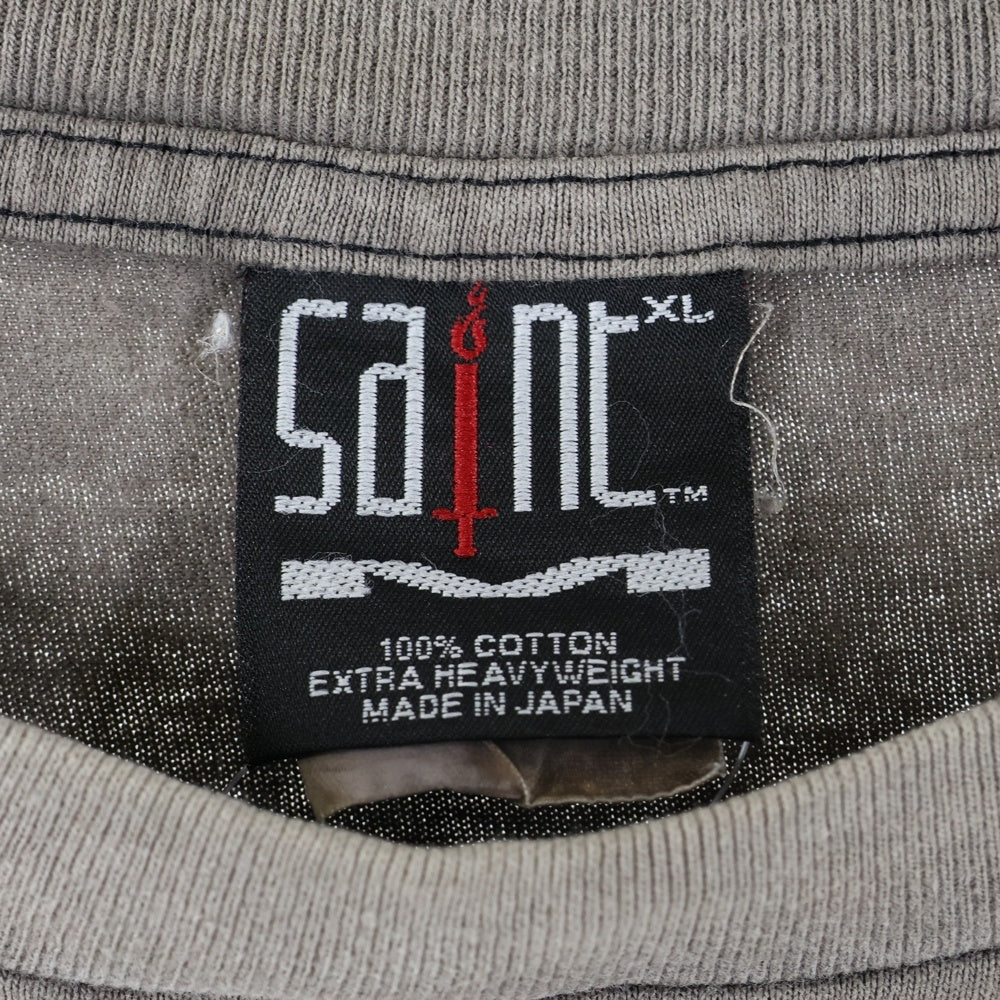 SAINT MICHAEL(セントマイケル) SM-A21-0000-025 AW21 LS TEE_SATAN ヴィンテージ加工ロングスリーブ 長袖Tシャツ カットソー グレー