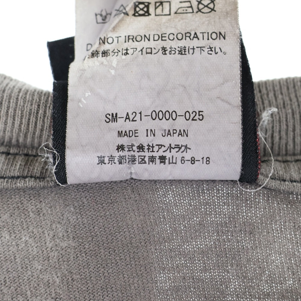 SAINT MICHAEL(セントマイケル) SM-A21-0000-025 AW21 LS TEE_SATAN ヴィンテージ加工ロングスリーブ 長袖Tシャツ カットソー グレー