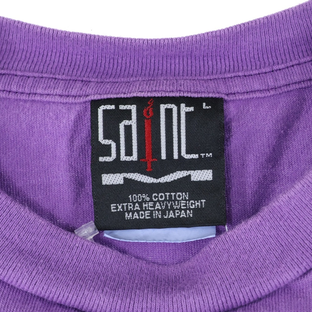 SAINT MICHAEL(セントマイケル) SM-YS8-0000-014 SS TEE UNIVERSAL Tシャツ カットソー 半袖 プリント ヴィンテージ加工 パープル