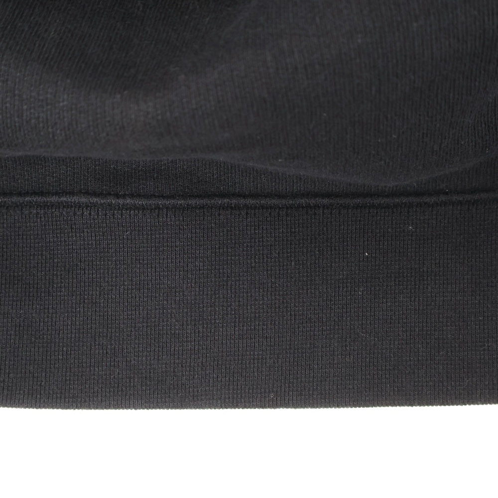 VETEMENTS(ヴェトモン) 18SS ミスプレイスドショルダースカルメタルプリントスウェットシャツ プルオーバーパーカー 変形フーディ ブラック WAH18TR8
