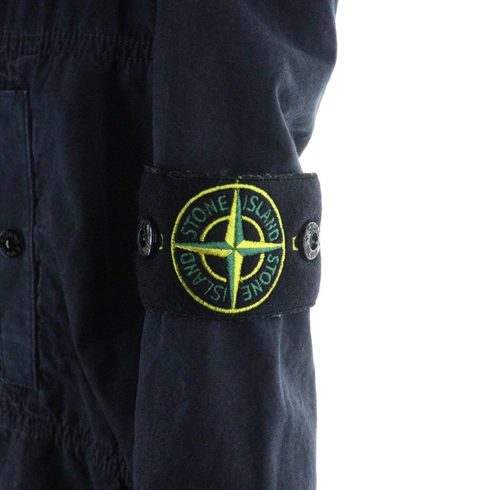 STONE ISLAND(ストーンアイランド) Cotton Shirt コットン シャツジャケット ジップアップジャケット ブルゾン 袖ロゴワッペン ネイビー K1S151200032S00WN