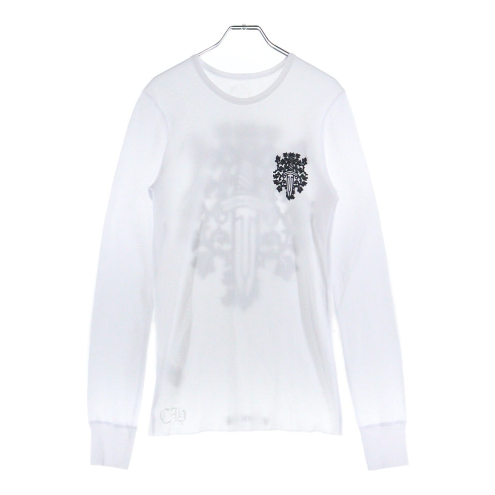 CHROME HEARTS(クロムハーツ) THERMAL L/S VINE DAGGER ヴァインダガー バックプリント サーマル 長袖Tシャツ カットソー ホワイト
