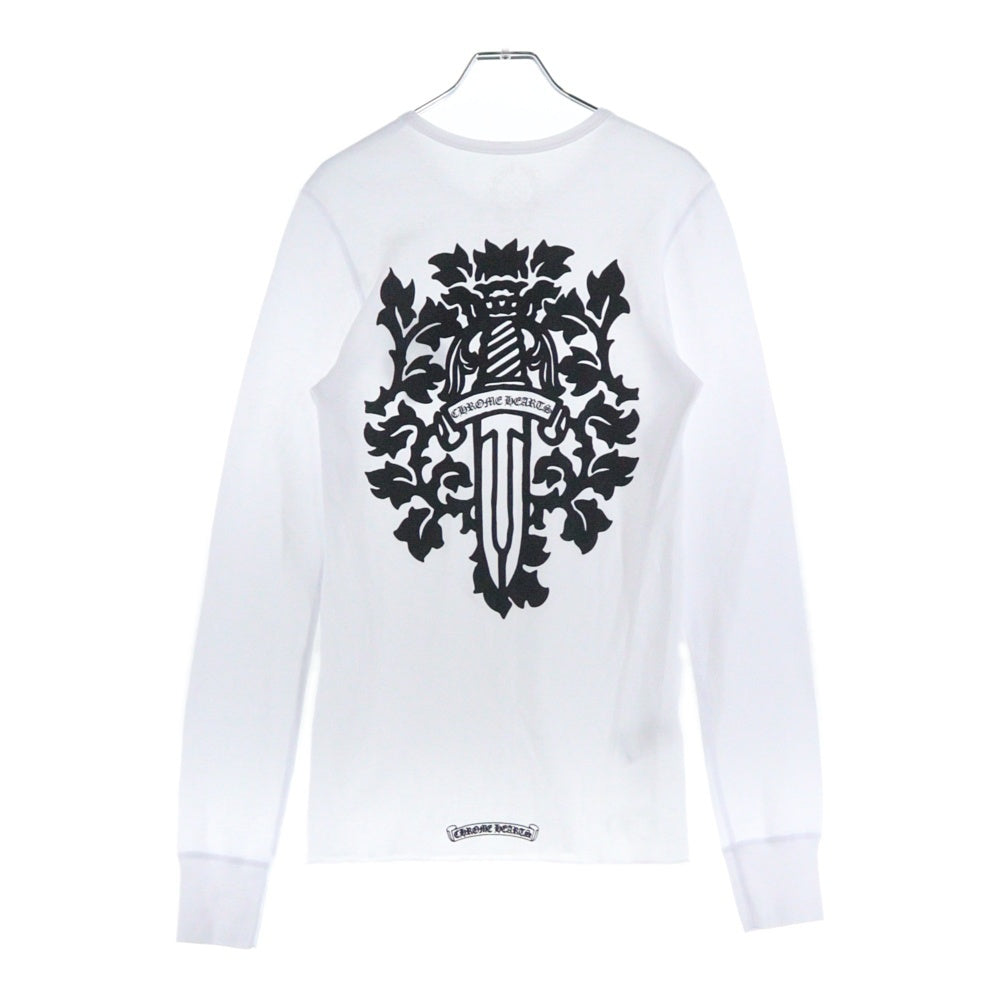 CHROME HEARTS(クロムハーツ) THERMAL L/S VINE DAGGER ヴァインダガー バックプリント サーマル 長袖Tシャツ カットソー ホワイト