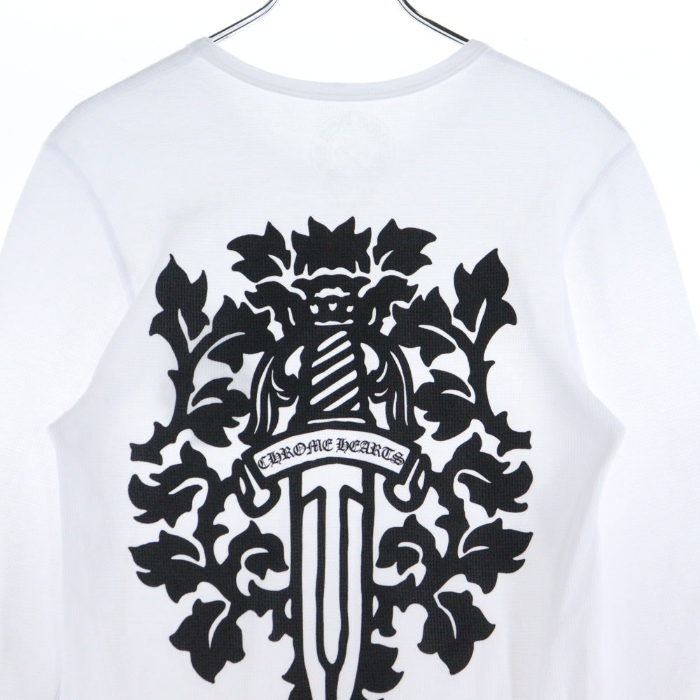 CHROME HEARTS(クロムハーツ) THERMAL L/S VINE DAGGER ヴァインダガー バックプリント サーマル 長袖Tシャツ カットソー ホワイト