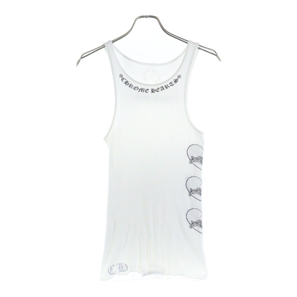 CHROME HEARTS(クロムハーツ) LOVE YOU RIB TANK WHITE オンライン限定ハートプリント タンクトップ ホワイト