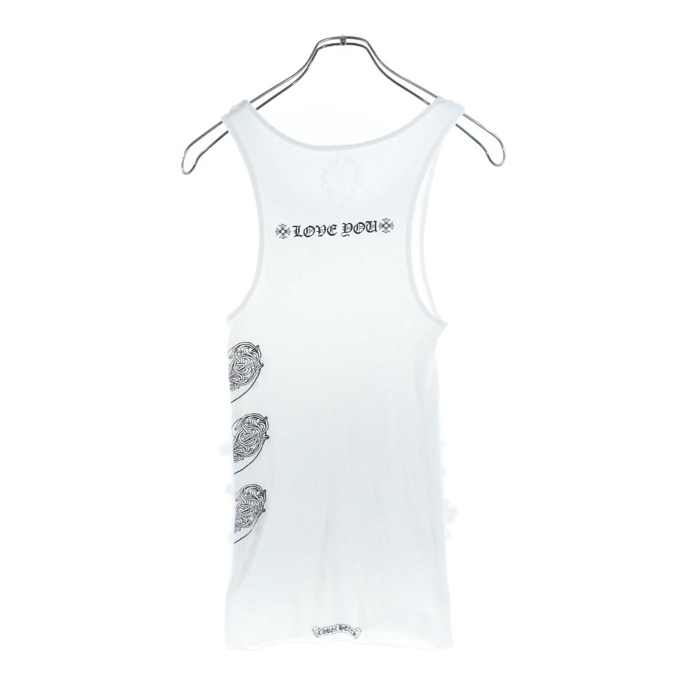 CHROME HEARTS(クロムハーツ) LOVE YOU RIB TANK WHITE オンライン限定ハートプリント タンクトップ ホワイト