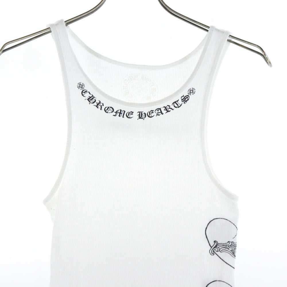 CHROME HEARTS(クロムハーツ) LOVE YOU RIB TANK WHITE オンライン限定ハートプリント タンクトップ ホワイト