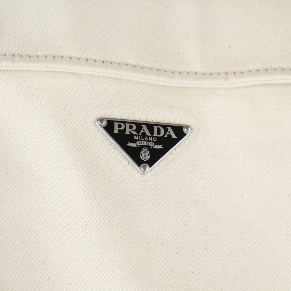PRADA(プラダ) 三角プレート デニムオーバーオール ベージュ GEZ003 S222