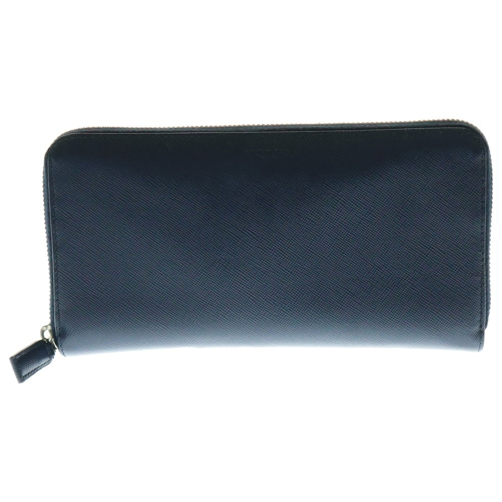 PRADA(プラダ) サフィアーノ ラウンドジップ レザー ウォレット ブルー 2M1317
